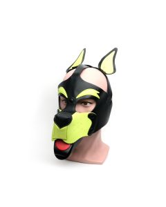 Puppy Play Masker 665 Leather - Zwart/Geel